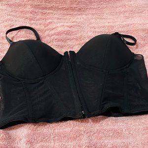 Sexy Sheer Black Corset Top